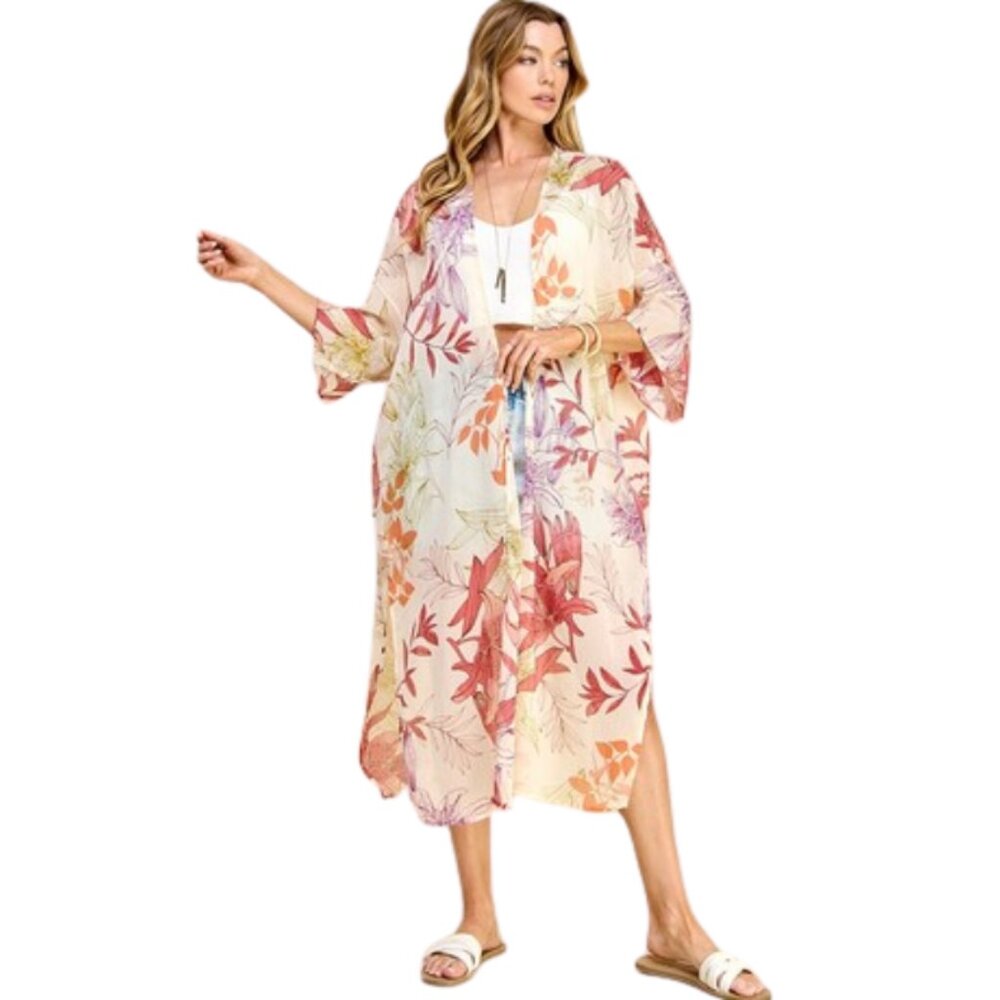 Long Floral Kimono
